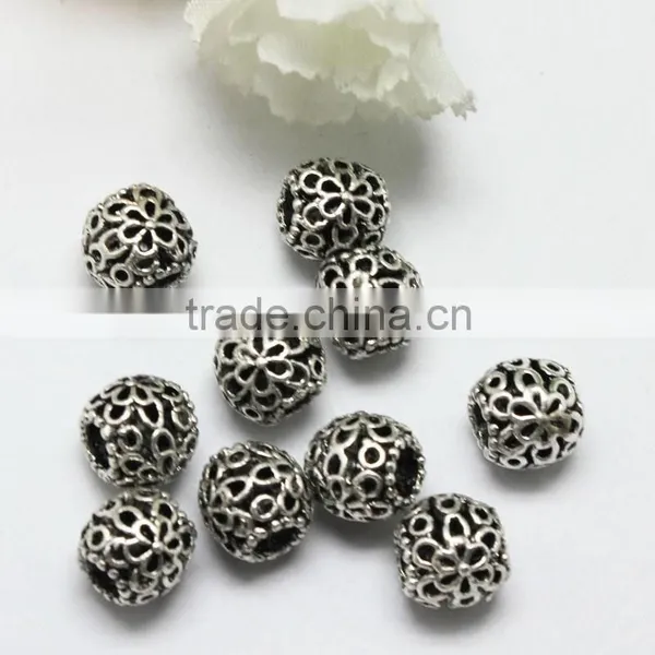 Round Metal Jewelry Accessories Handmade Zinc Alloy Pdora Bracelet Beads photo-5