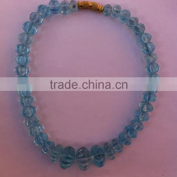 Pumpkin Shaped Blue Topaz Beads photo-2