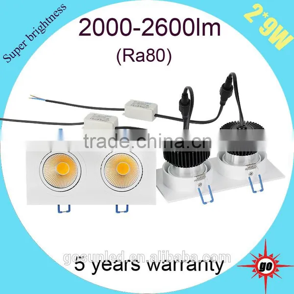 Super Brightness 2*9w Hot Sale Store Using Square Led Downlights photo-6