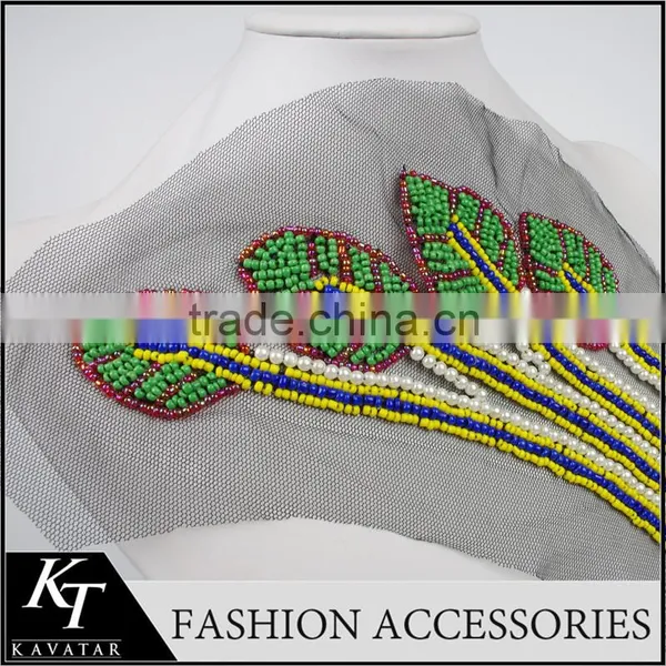 Pearl Lace Patch/Colorful Beaded Sew Lace Patch photo-4