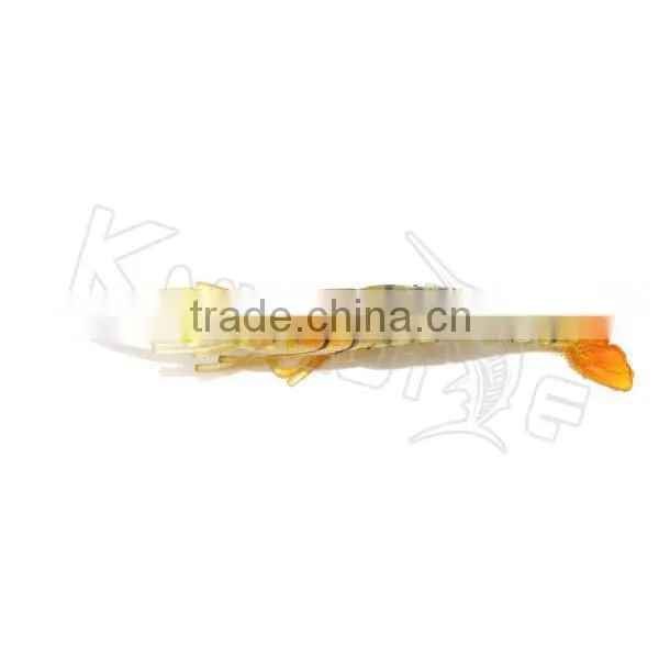 CHS007 Popular TPR Material Soft Shrimp Fishing Lure VMC Hook Lumo Eyes photo-5