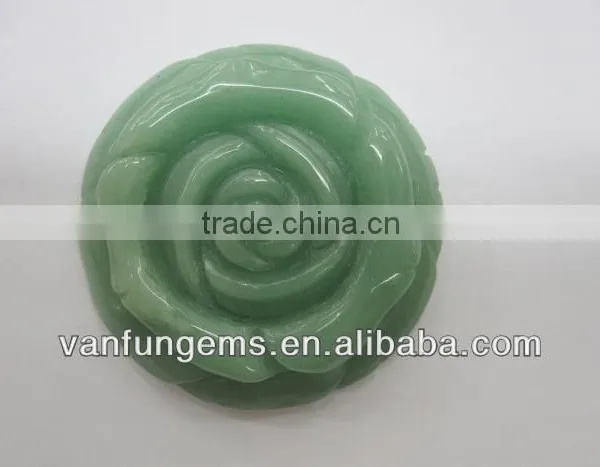 Natural Semi-precious Jewelry Stone Hand Carved Rose Flower For Ring photo-3