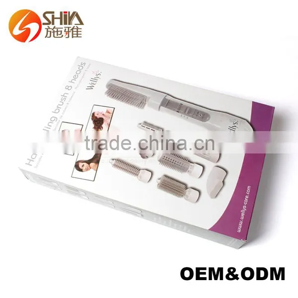 8 in 1 Electric Hot Air Hair Brush Hair Dryer Curler Roller Straightener Styling KM photo-3
