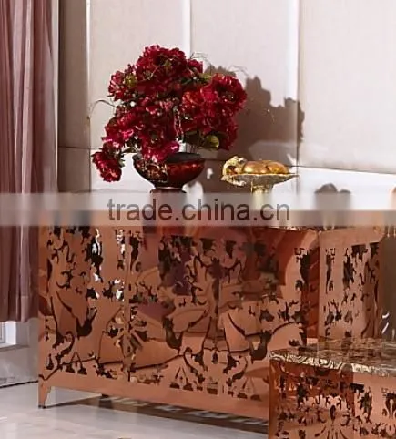 luxury antique lobby gold console table