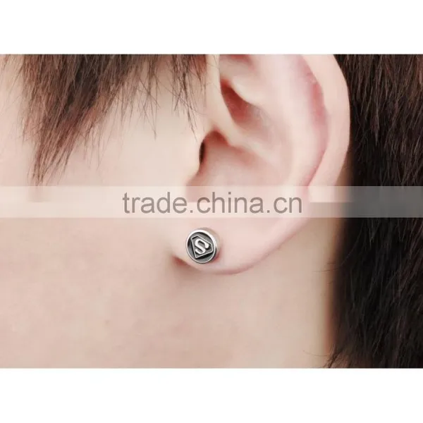 2016 Fashion Stainless Steel Body Jewelry Famous Brand Superman Personalized Earring photo-5