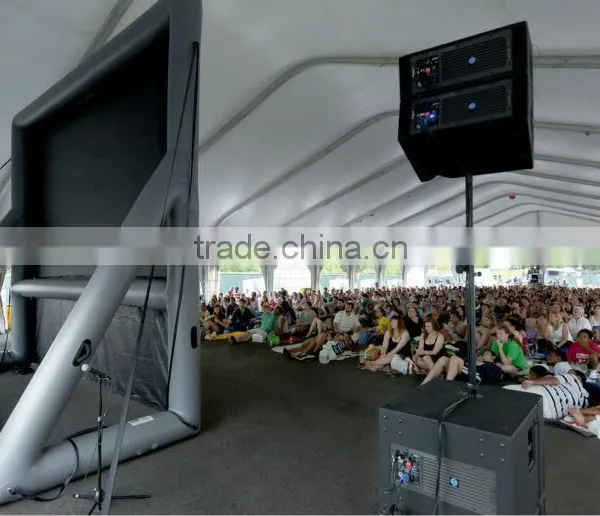 Curved Beam Tent Structure for Outdoor Projector Screen