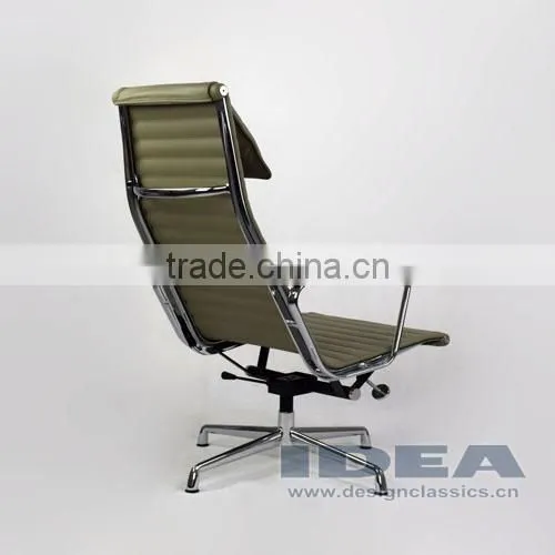 Replica Charles Aluminum Executive Easy Chair - Light Grey Genuine Leather photo-4