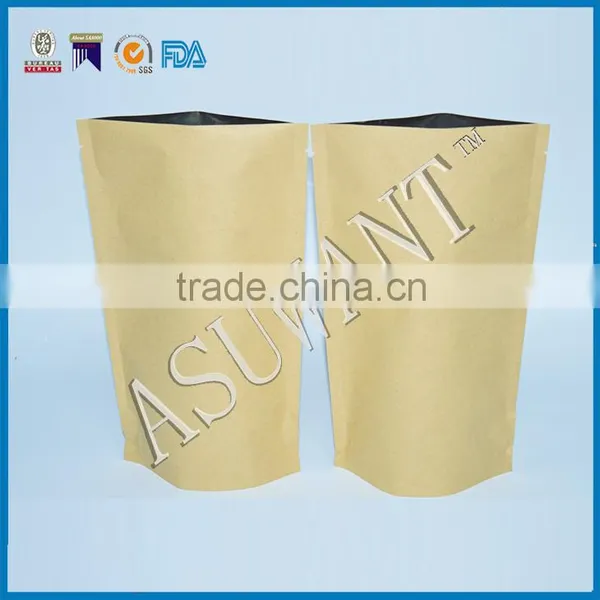 Custom Made Zip Lock Plastic Bag /brown Resealable Kraft Paper Stand up Bags Quality Choice photo-2