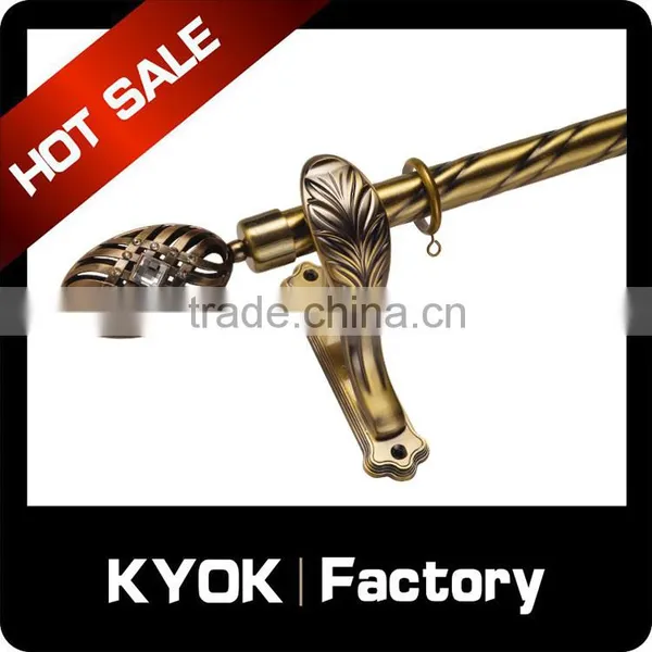 KYOK Durable Twisted Wrought Iron Curtain Rods,High Quality Good Quality 35mm Gold Track Curtain Rod photo-6