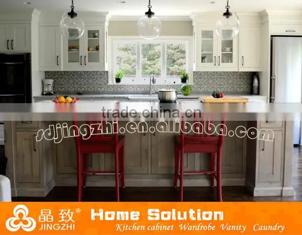 Ancient White Customized Solid Wood Kitchen Cabinet for Kitchen