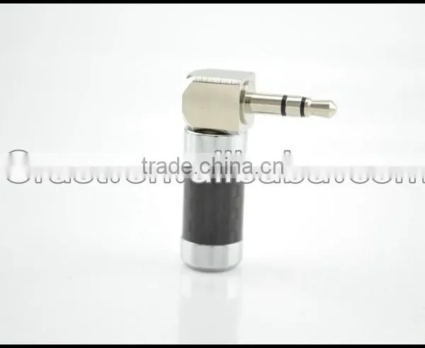 Audio Gade OEM Hi End Right Angle 3.5MM Plug Rhodium Plated Carbon Fiber for DIY Headphone 90 Dgree Angle photo-2