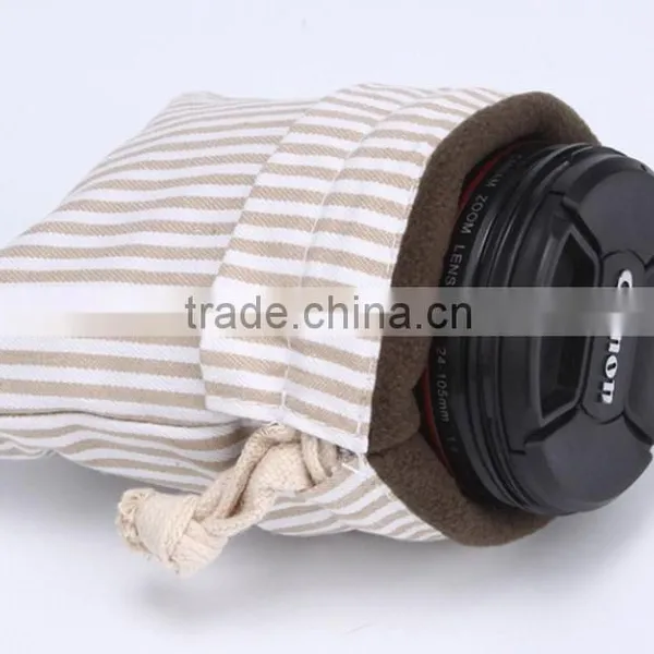 Striped Printing Small Cotton Drawstring Bag for Wholesale Supplier's Choice photo-2