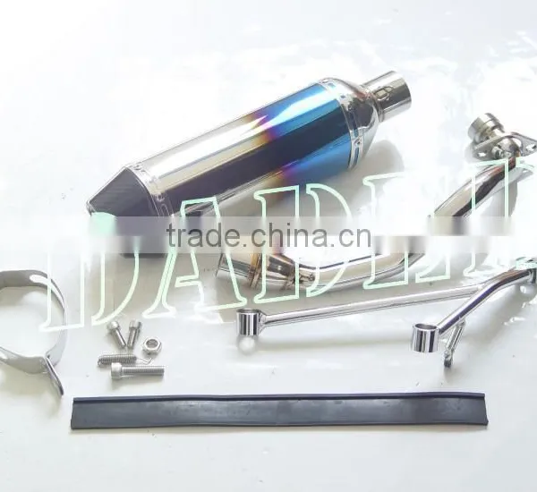 Racing Small Hexagonal Stainless Steel Muffler Slip-on System With Colors-plated Surface for GY6 150