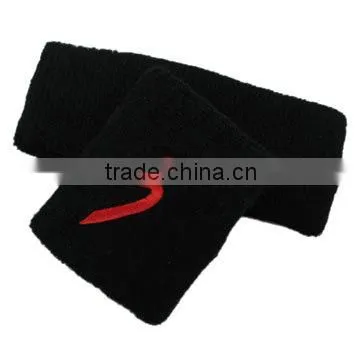 Fashion Custom Knitted Terry Wristband and Headband,embroidery Wristband