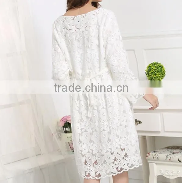 D82522f 2016 Wholesale Korean Long Sleeve Lace Pregnant Women Dresses photo-3