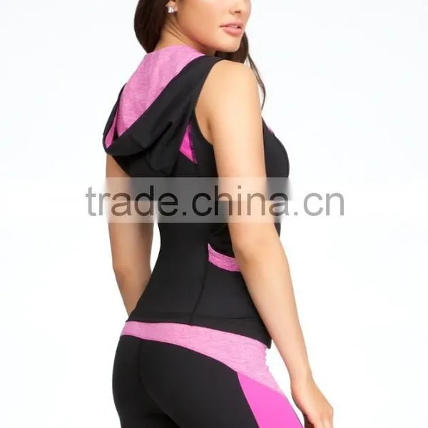 86% Nylon 14% Spandex Dry Fit Sleeveless Ladies Active Jackets photo-3