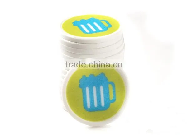 Printed Plastic Token Coins in Stock - White - Beer