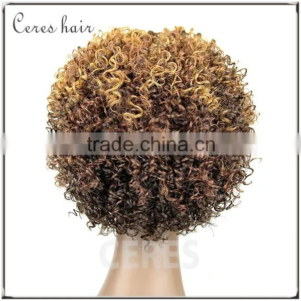 Cheap Wholesale Price High Temperature Fiber Synthetic Wig Futra Fiber Short Kinky Curl Afro Curl Wig photo-5