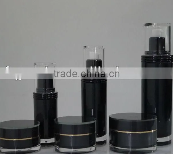 Black Cosmetic Packaging Jar Bottle