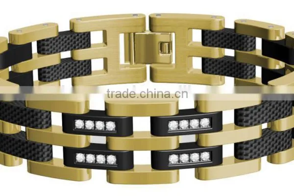 Hot Sell Sytle 361L Stainless Steel Mens Bracelet , Health Titanium Bracelet for Wholesale photo-2