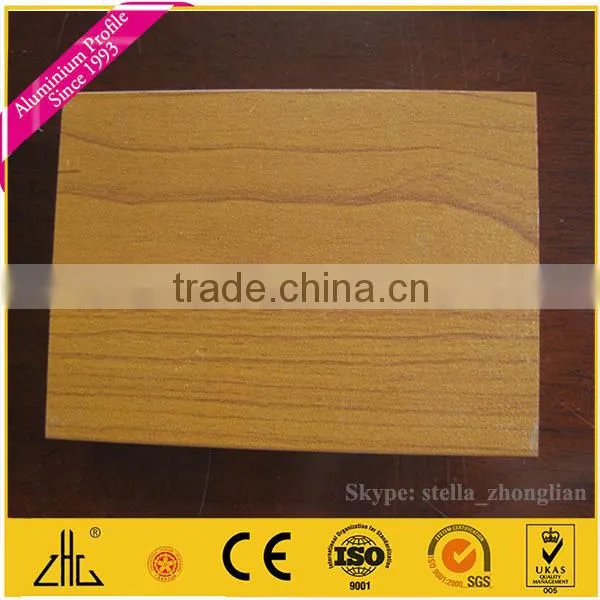 Wow!! Wood Grain Extruded Aluminium Fencing Flat Frame Manufacturer Foshan Guangzhou OEM , Wood Color Aluminium Profile Factory photo-4