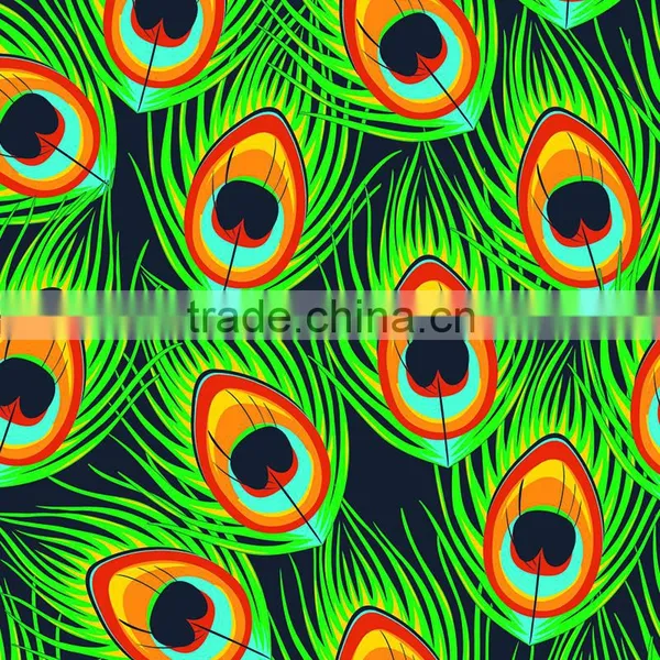 TSAUTOP 0.5M/1M Width Cartoon Design Peacock Feather Water Transfer Printing Film Hydrographic Film Hydro Printing Film P2564