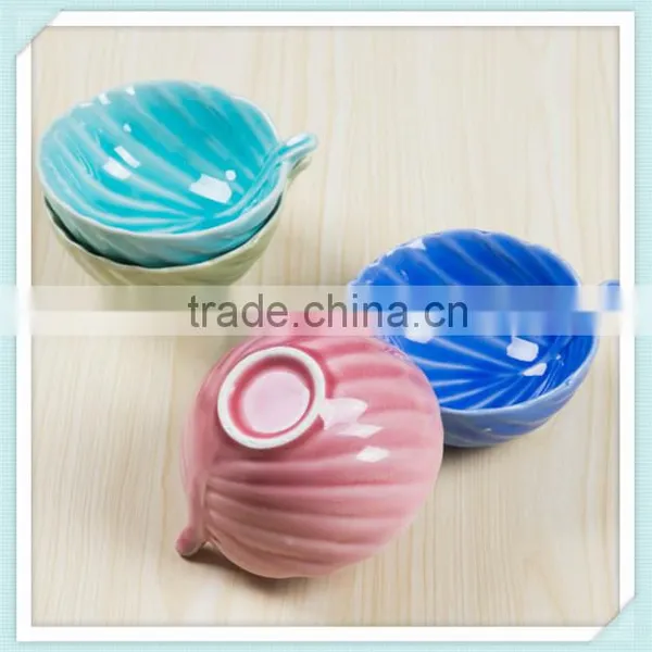 Ceramic Leaf Shape Bowl With Leaf Design Fruit Bowl photo-5