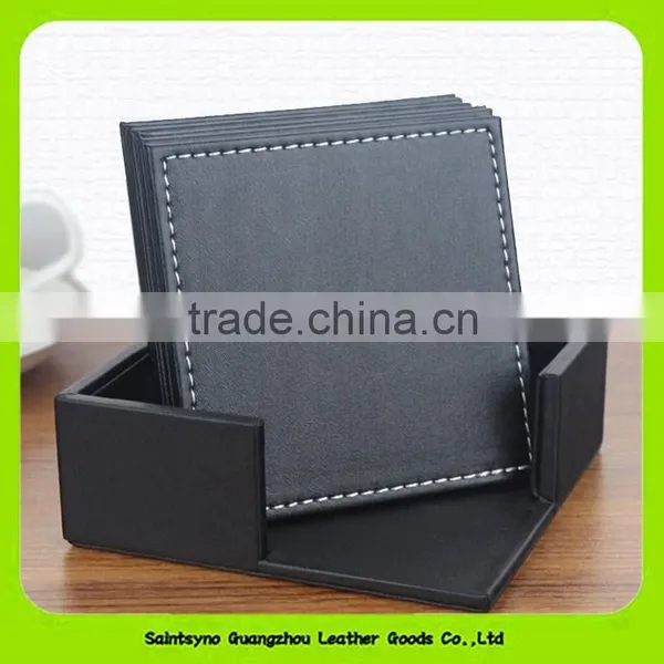 15012 Promotional Gift Eco-friendly Leather Coffee Cup Mat Wholesale Coffee Tea Cup Coaster photo-3