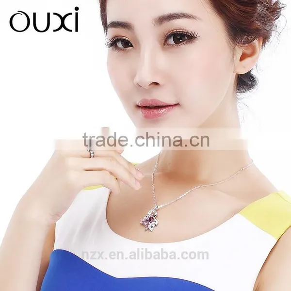 OUXI 925 Sterling Silver Ring Designs for Girl With Austria Crystal 40141 photo-3