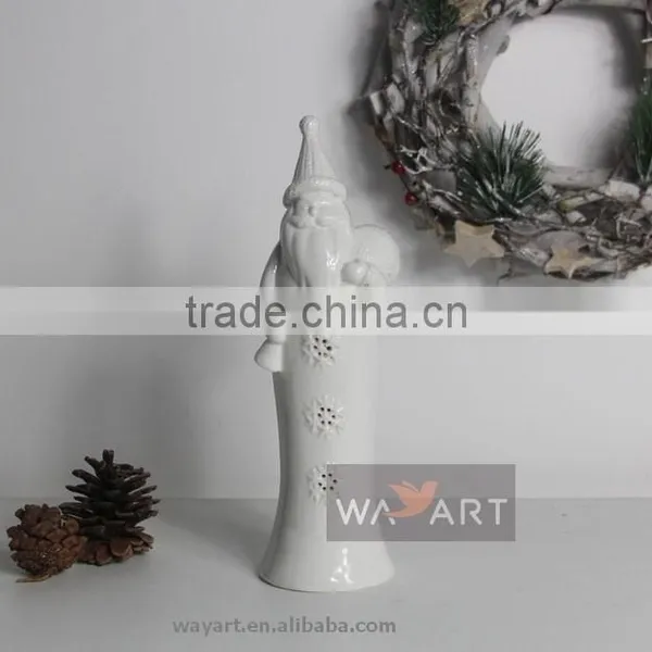 New Hot Ceramic Santa Claus With Electric Light Home Decoration photo-4