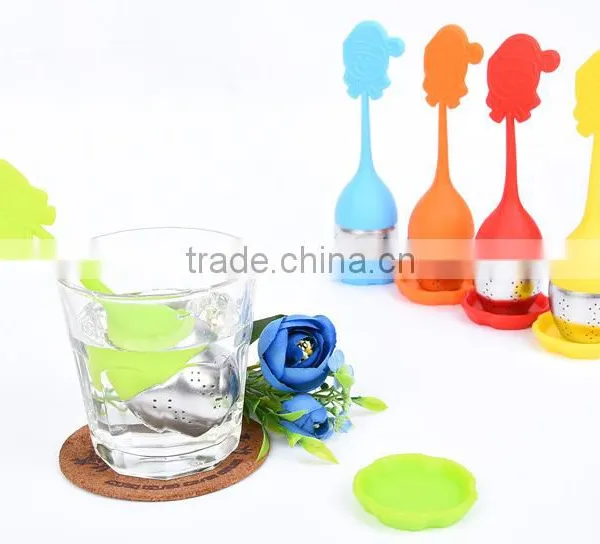 Gift Promotion Father Christmas Design Silicone Tea Infuser Bottle photo-4