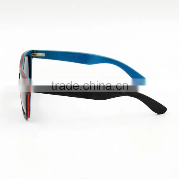 Thin 4 Layers Skateboard Wood Sunglasses Customized Color Option photo-3
