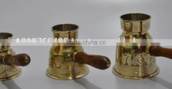 Stainless Steel Turkish Arabic Coffee Pots & Warmers With Wooden Handle photo-2