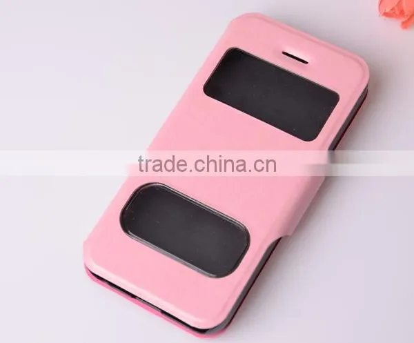 Double Sided Leather Case With Window for Iphone 5 Case Non Transparent photo-6