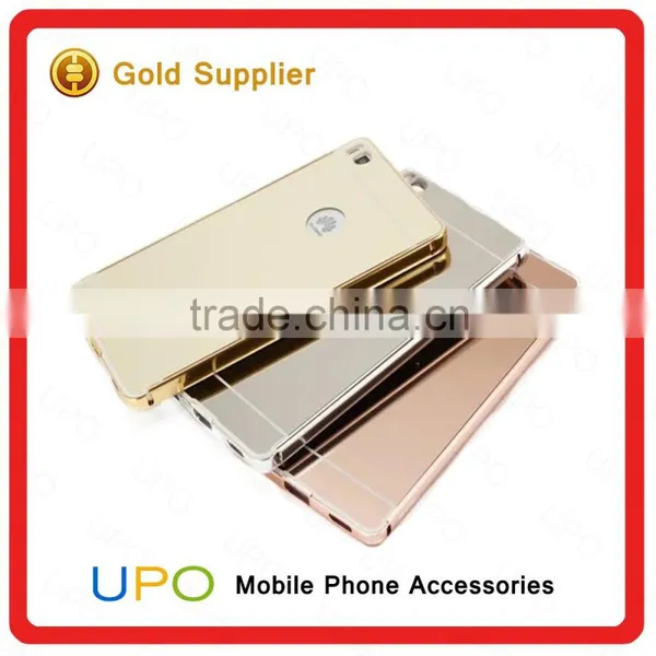 [UPO] Luxury Aluminum 24k Gold Metal Bumper Ultra-thin Mirror Cover For Huawei Honor 7 4C P8 Lite Mirror Case photo-5