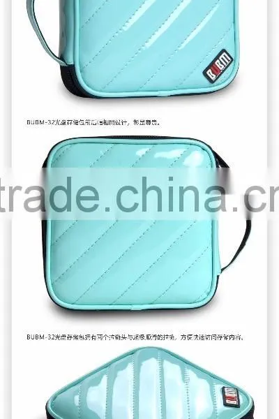 Fashion Blue 32 Capacity PU Leather Cover CD Case DVD Case Car Disc Case photo-3