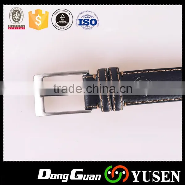 High Quality Embossed Logo Custom Fashion Mens Genuine Leather Belt photo-3