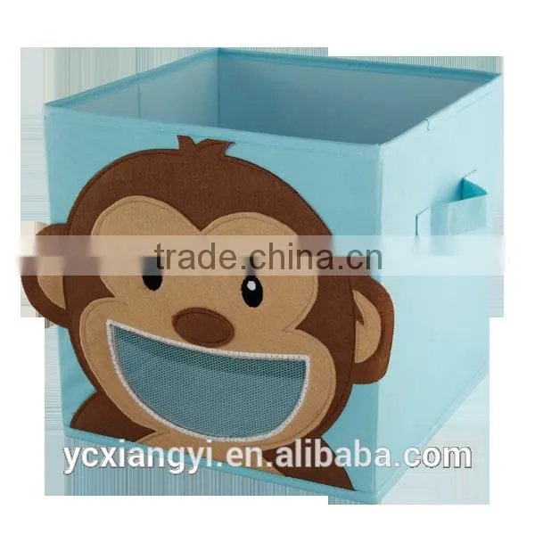 Blue Cartoon Animal Fabric Book Toys Sundries Kids Folding Storage Drawers photo-5