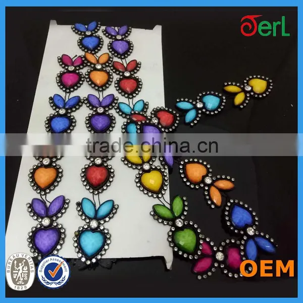 Fancy Multicolor Rhinestone Brass Cup Chain for Garment Accessories photo-6