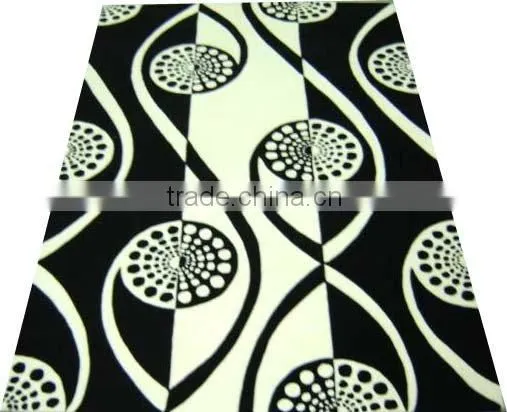 Modern Hand Tufted Cut Pile Black/ White Colour Wool Carpet, Latex Backed With Cloth