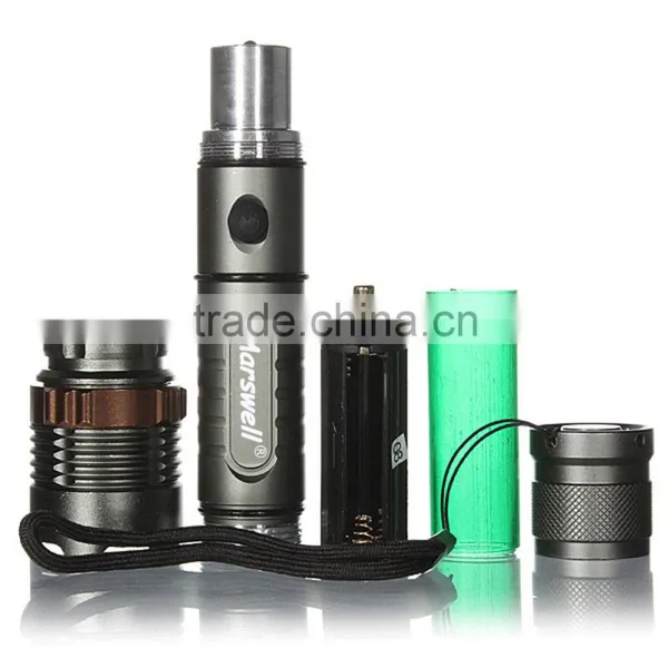 Cheap 2000lm 3 Mode Waterproof Lotus Head LED Flashlight Suit Gray photo-5