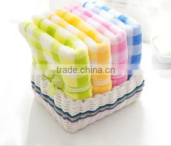 Colored Check Combed Cotton Face Towel photo-2