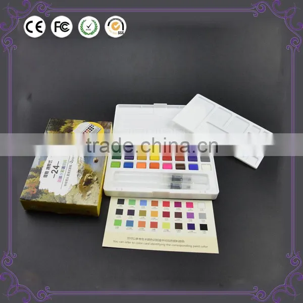 Factory Directly Supply With Certificate Popular Non-toxic Safe Water Color Paint Set Solid Watercolor Cake Paint Wholesale