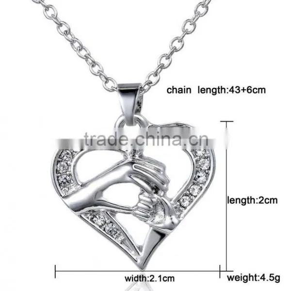 Wholesale 2016 New Arrival Heart Shaped Necklace Diamond Locket for Mothers Day Gift for Mother Necklace photo-2
