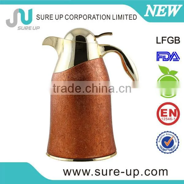 New Style High Quality Luxury Arabic Antique Metal Brass Copper Turkish Thermos Vacuum Coffee Pot Set Inner Glass photo-5
