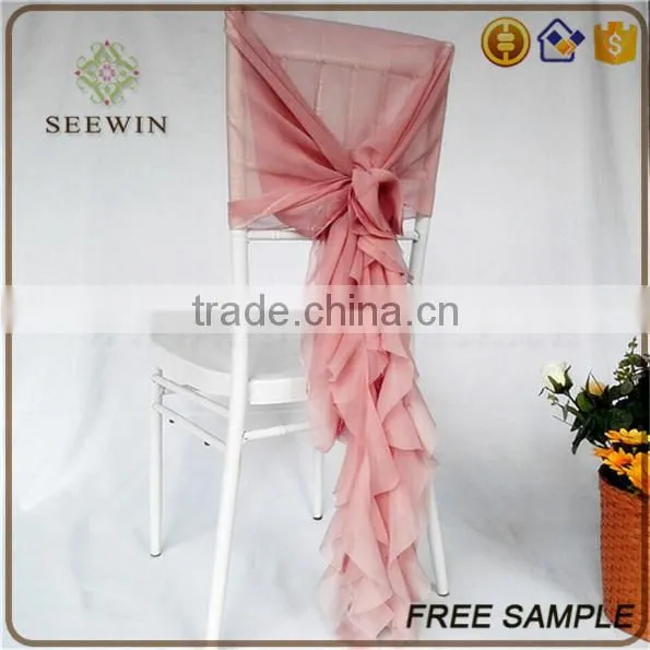 New Trendy Chaivari Ruffled Ruched Chiffon Chair Sashes for Wedding Chairs photo-2