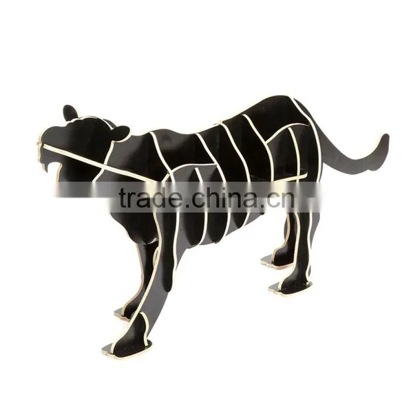 Puzzle Wood Craft Leopard Table Book Shelves Creative Animal Furniture photo-5