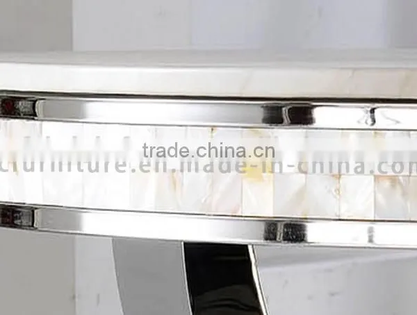 Hot Design Modern Stainless Steel Hotel Table With Marble Hotel Console Table Set photo-5