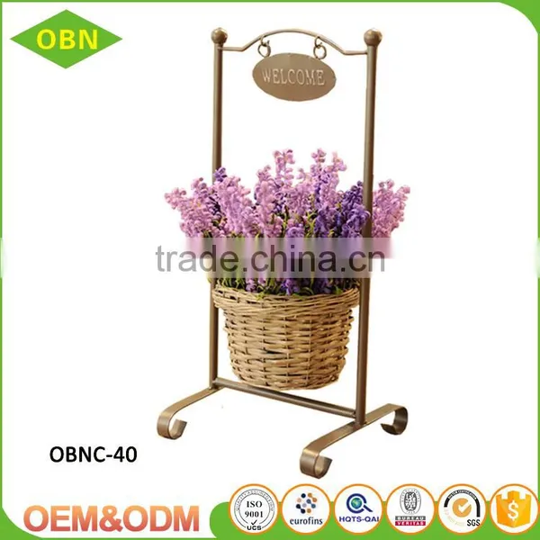 China Most Popular Cheap 100 % Pure Handmade Custom Decorate Wicker Flower Basket With Steel Frame photo-4