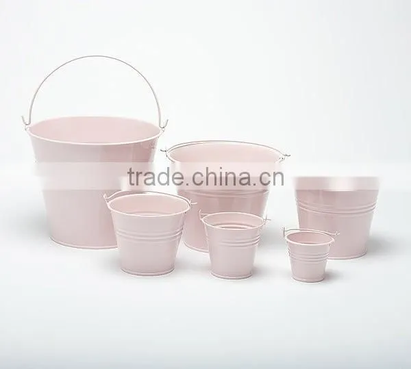 Multi-Colour Mini Metal Plain / Heart Wedding Party Christening Favour Gift Pails Tin Buckets photo-3